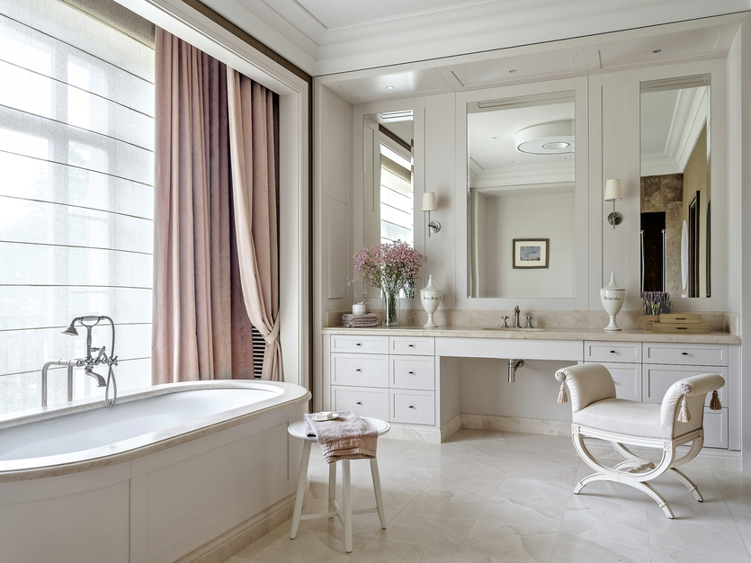 Ванная комната в классическом стиле: какие направления актуальны, что учесть + 65 примеров оформления от профи