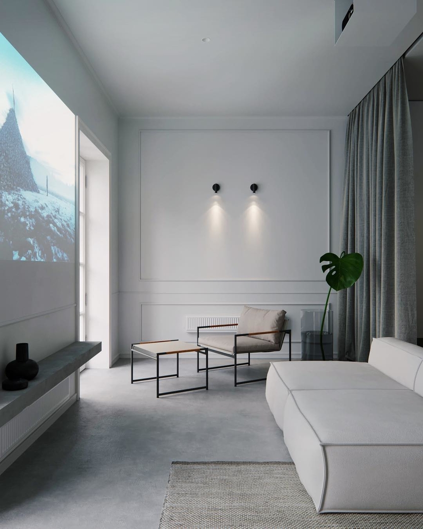 Дизайн гостиной в стиле минимализм: 65 примеров с советами и фото