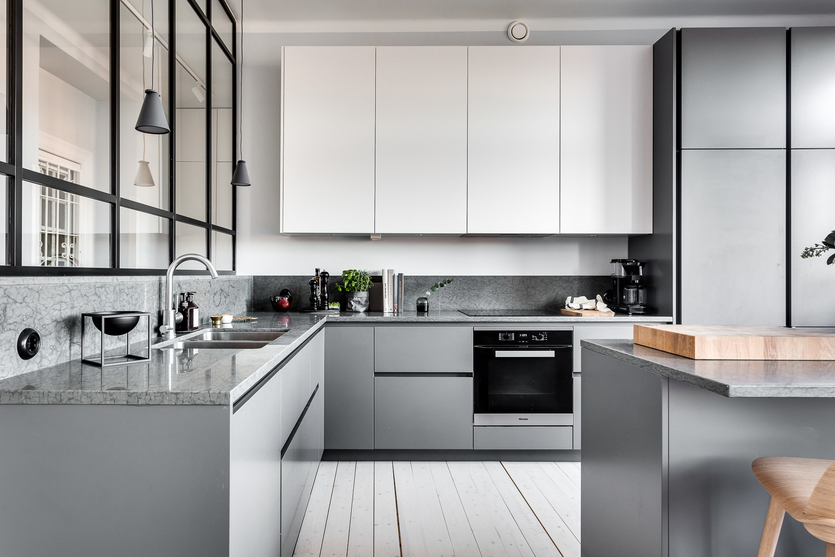 Серая кухня: 45 фото дизайна интерьера в серых тонах