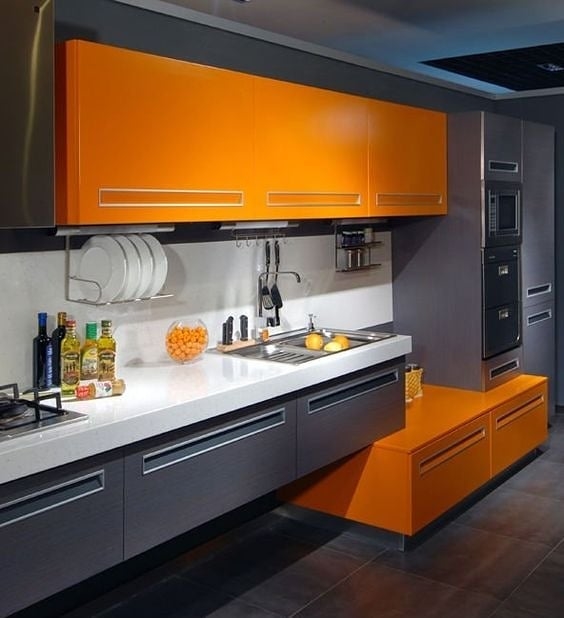 Оранжевая кухня. Дизайн интерьера кухни оранжевого цвета