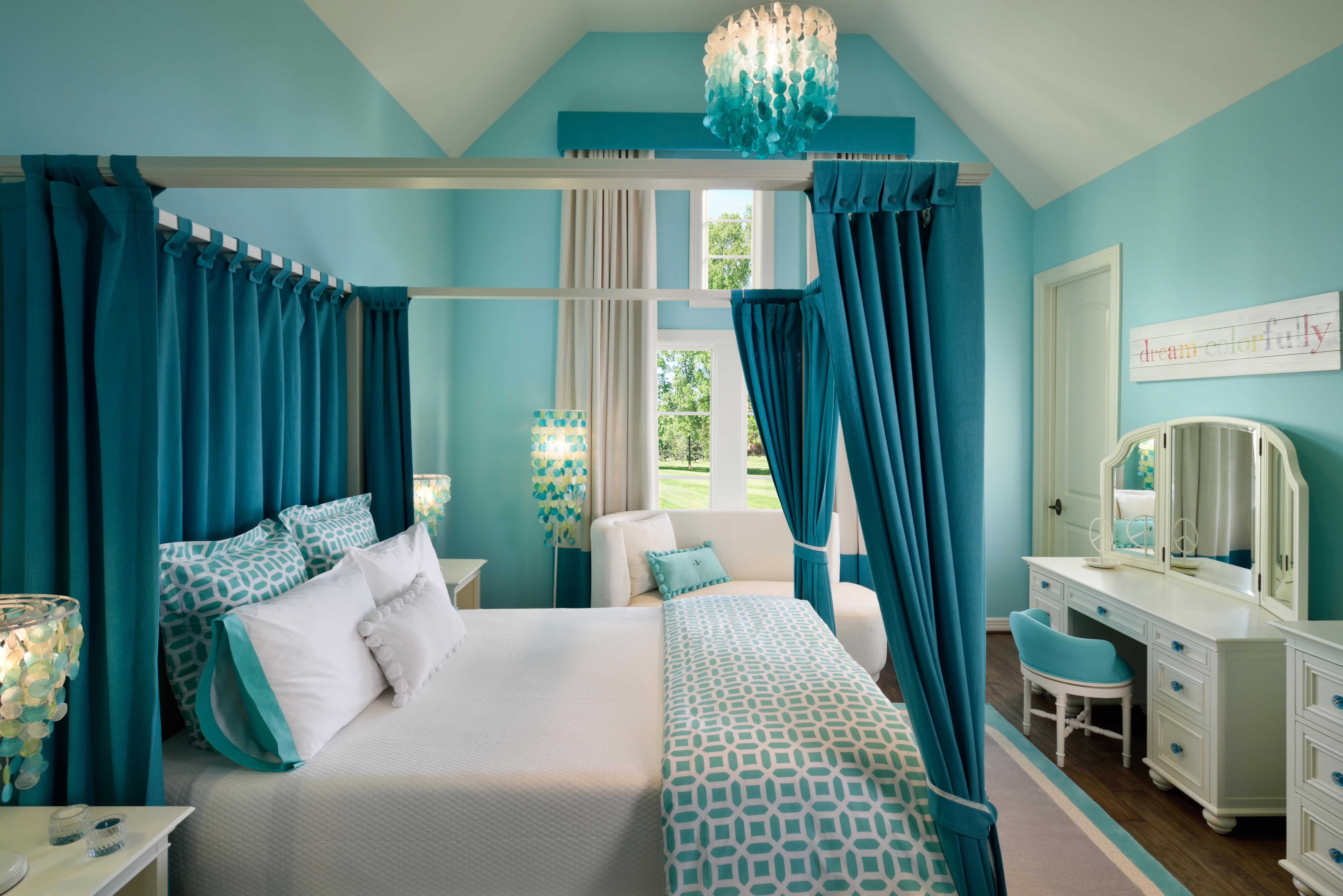 Дизайн спальни в зеленых тонах - фото, интерьер зеленой спальни