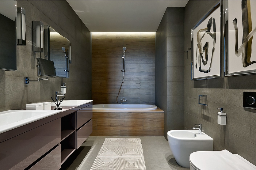 Дизайн ванны совмещенной с туалетом, 105 фото