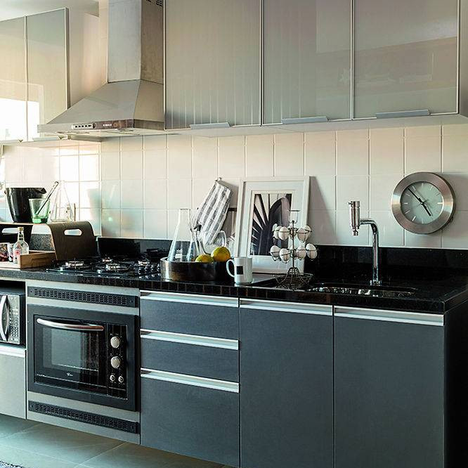 Кухни низ серый верх светлый фото