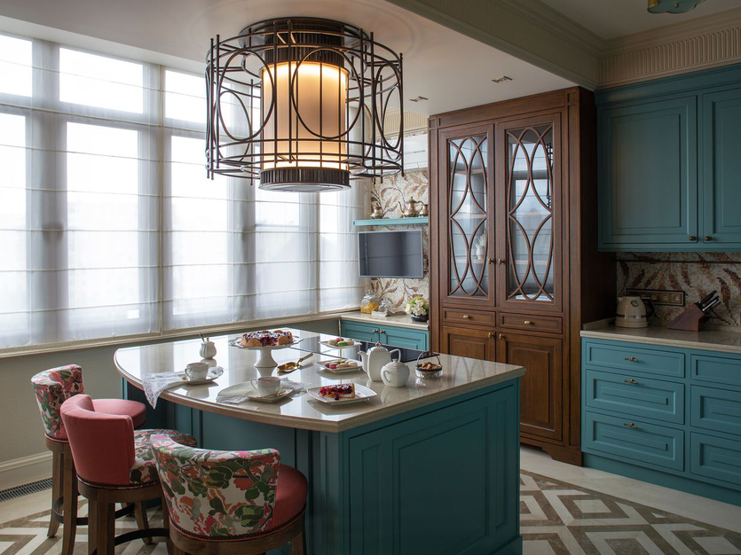 Дизайн кухни бирюзового цвета: особенности оформления, трендовые сочетания и 70+ вдохновляющих интерьеров