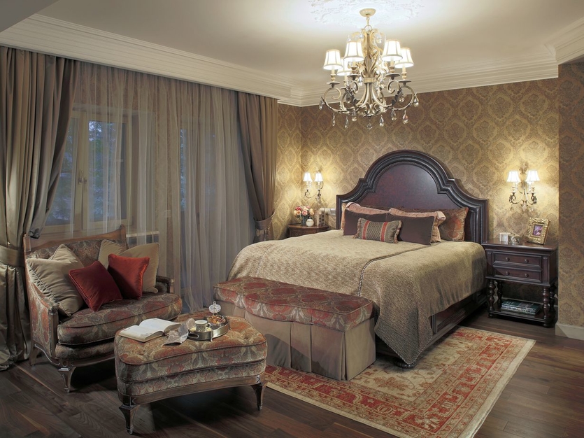 Дизайн спальни в классическом стиле (70 фото)