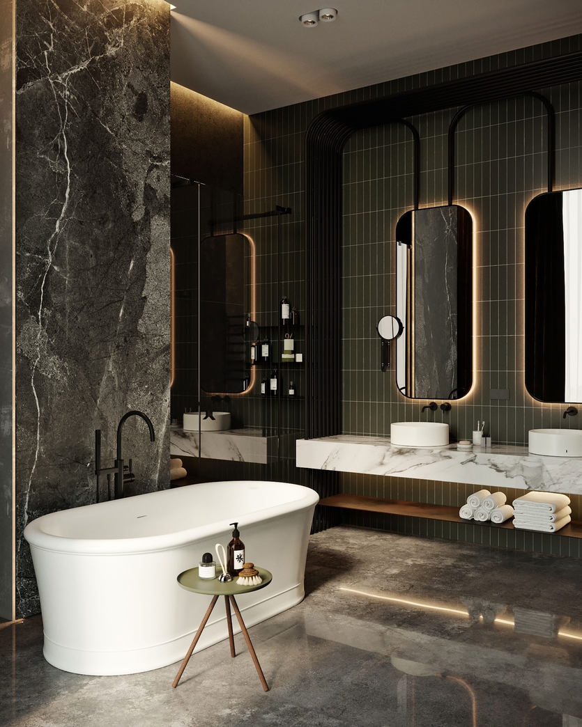 Современные идеи дизайна ванной комнаты в 2020 году - лучшие решения для интерьера на фото от SALON
