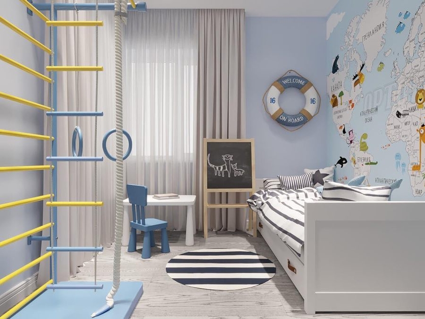 Детская комната в морском стиле: советы по оформлению и фотопримеры