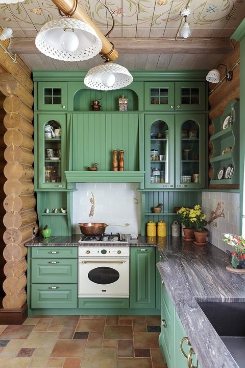 Кухня на даче в деревянном доме: дизайн и отделка своими руками