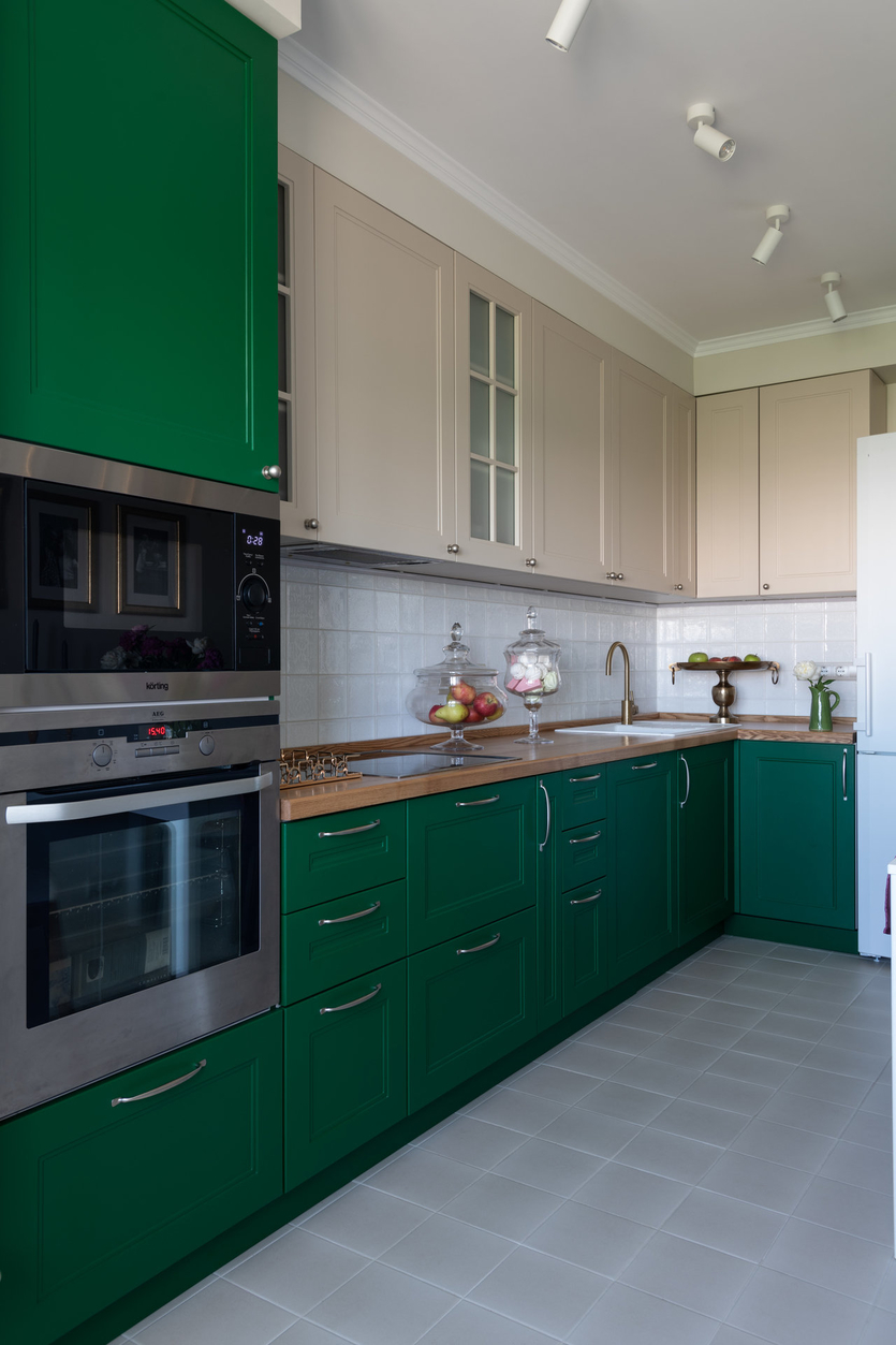 Зеленая кухня: идеи дизайна, фото в интерьере. Зеленый кухонный гарнитур в Обнинске