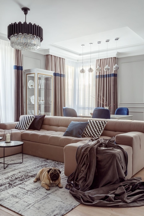 Благородный серый: классический интерьер квартиры в Краснодаре
