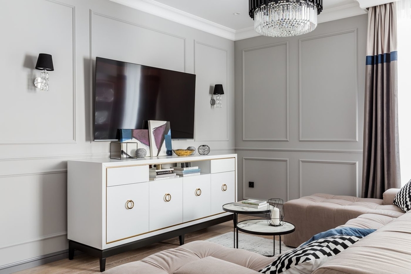 Благородный серый: классический интерьер квартиры в Краснодаре