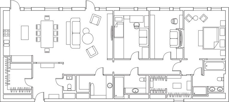 1+1: шикарный интерьер в двух квартирах, объединенных в одну