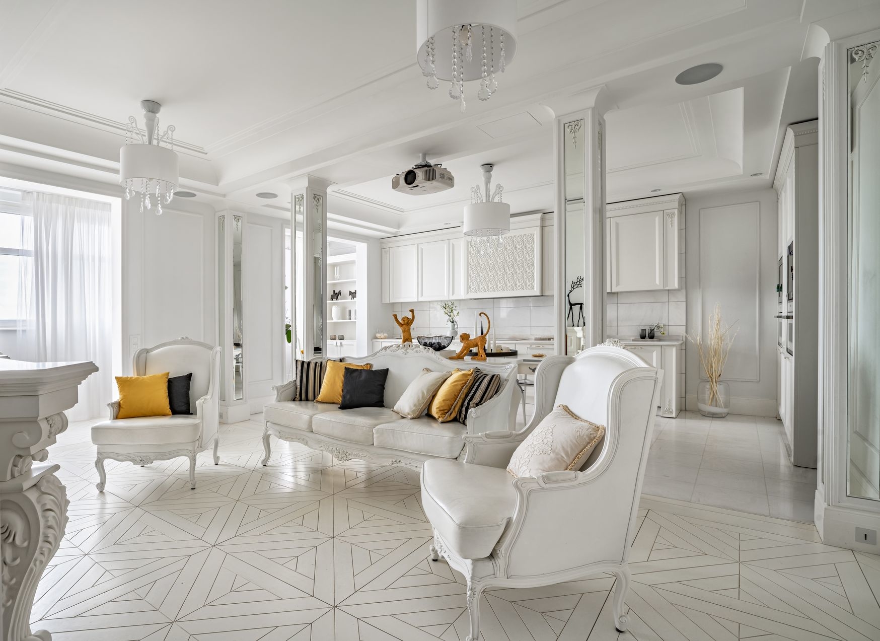 Дизайн квартиры в белом цвете: 75 интерьеров на фото