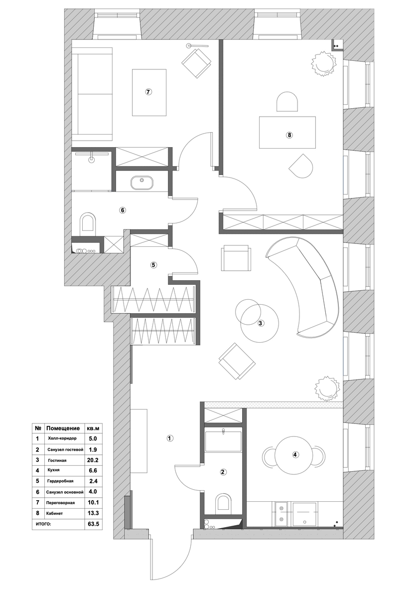 Квартира-офис дизайнера: яркая отделка, мини-кухня и темная прихожая
