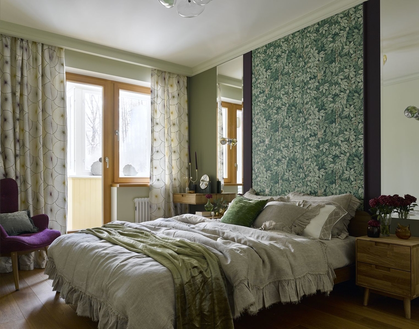 Акцентная стена из обоев в спальне: 10 ярких примеров