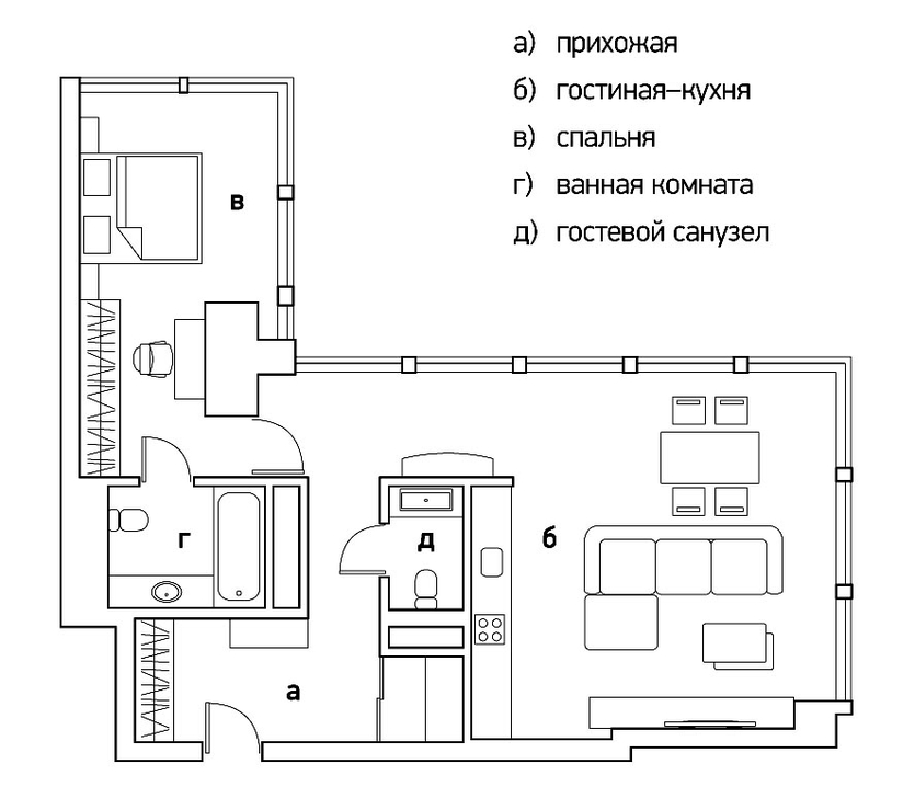 Современная квартира на верхнем этаже одной из башен Москва-Сити