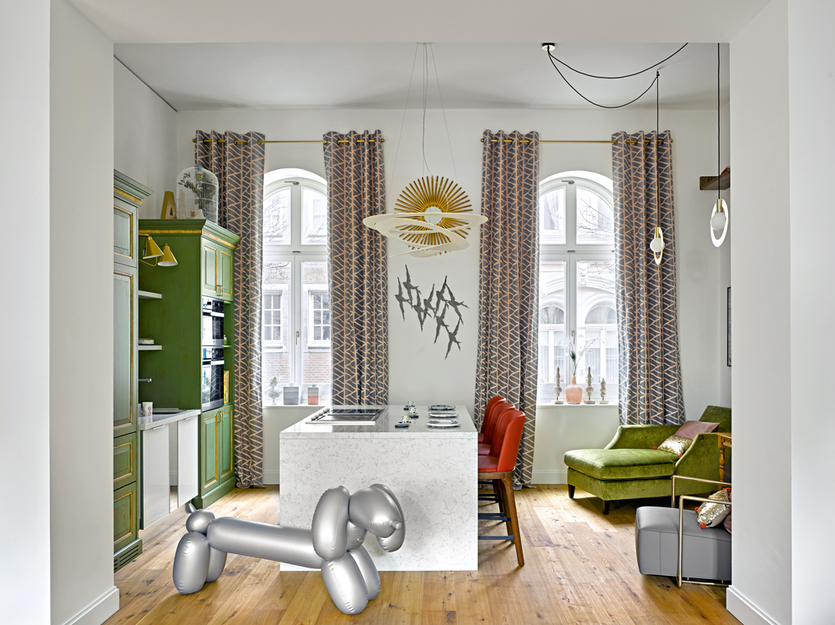 Квартира в Дюссельдорфе: яркий интерьер с любовью к каждой детали