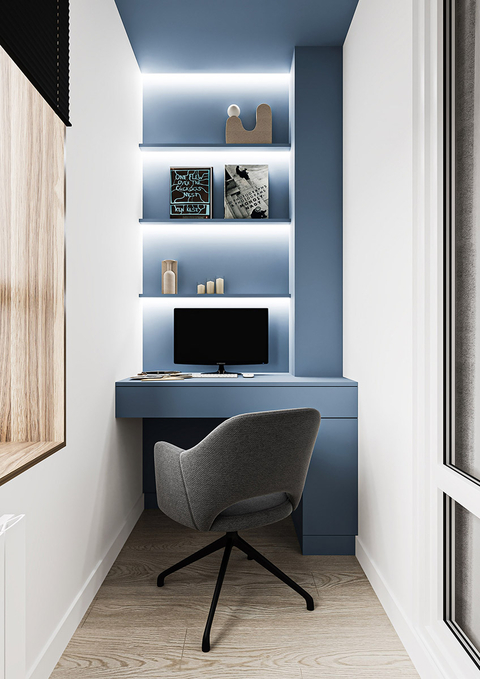 Необычный цвет для домашнего кабинета: 5 идей дизайнеров