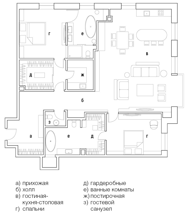 Респектабельный интерьер пентхауса в центре Москвы