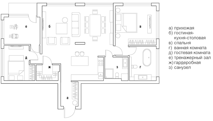 Необычная и элегантная квартира в Тюмени