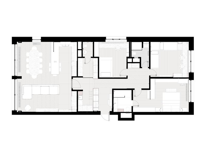 Интерьер в стиле московской неоклассики для большой семьи