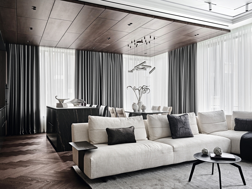 Расслабляющий интерьер в центре мегаполиса: квартира для семьи с детьми