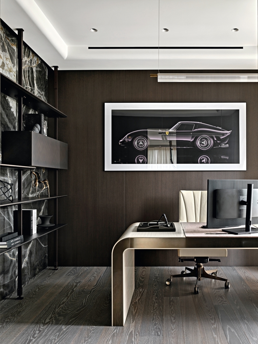 Респектабельный городской интерьер в темных тонах