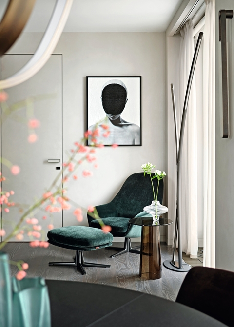 Респектабельный городской интерьер в темных тонах